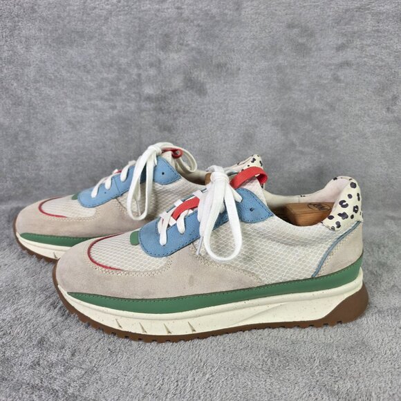 Womens Madewell MWL Trainer Kickoff Sneaker Shoes Suede Mesh Dalmatian Size 9.5M - Picture 3 of 8